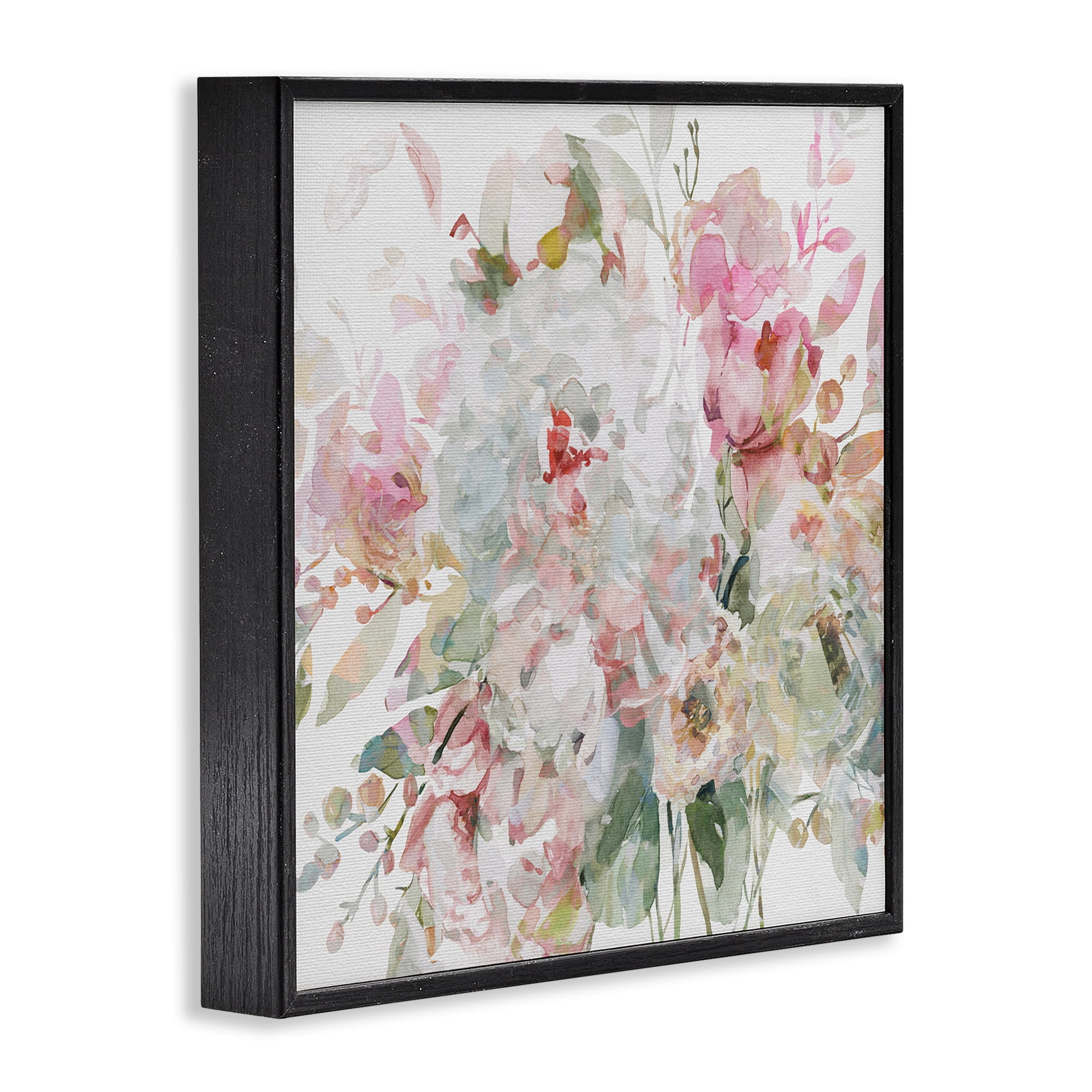 Stupell Industries Romantic Pastel Blossoms Black Framed Giclee Art, design by Carol Robinson