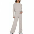 thumbnail image 2 of jtjvou Womens 2 Piece Lounge Sets Wide Leg Tracksuit Casual Sweatsuits Matching Set 2025 Fall Clothes Trendy Outfits Beige L, 2 of 8