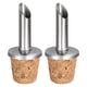 thumbnail image 1 of Vertedores de botellas de acero inoxidable, 2Pack diseño de tapón de aceite de oliva para botellas de vino, para la mayoría de las botellas de licor, 1 of 7