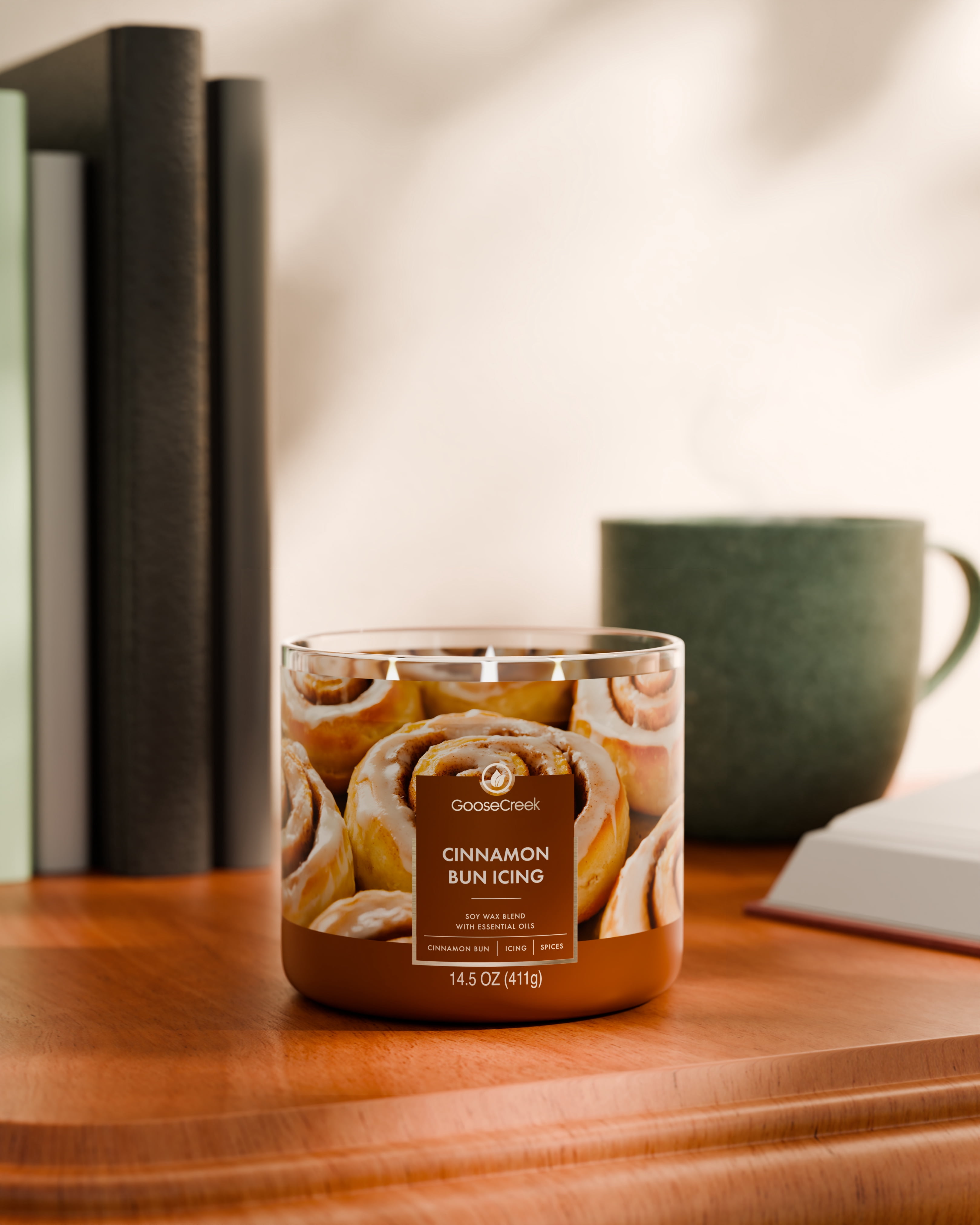 Goose Creek 3-Wick Cinnamon Bun Icing Scented Jar Candle 14.5oz.