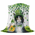 thumbnail image 6 of St. Patrick's Day Blanket Soft Cozy Warm Throw Blanket for Couch, Plush Fuzzy Flannel Fleece Blankets for Sofa, Spring Cute Cat Beer Green Clovers Bed Blankets Lightweight Gifts for Women, 32"x48", 6 of 9