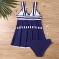 thumbnail image 5 of UTSJKR Women's Ruched Tankini Swimsuits 2025 V Neck Hawaii 2 Pieces Bathing Suit Top with ShortsTummy Control Swimwear Dark Blue XXXXXL, 5 of 5