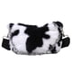 thumbnail image 1 of 1 bolso de hombro con estampado de vaca de peluche, bolso cruzado de peluche para mujeres y niñas., 1 of 5