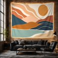 thumbnail image 6 of Minimalist Abstract Landscape with Ochre Sun Against Cream Background Serene Minimalist for Art Lovers Organic Wall Decor Housewarming Gift Tapestry Wall Hanging for Bedroom and Living Room, 6 of 7