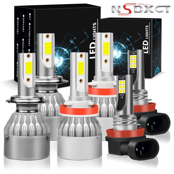 NSDXCT H7 H11 LED Headlight Bulbs Kit High Low Beam Fog Lights for Ford Fusion  2006-2016 6000K 6pcs