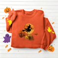 thumbnail image 4 of Smupbvky Womens Halloween Print Sweatshirts Fall Witch Graphics Tops Long Sleeve Crew Neck Pullover Holiday Casual (XL, Orange), 4 of 5