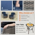 thumbnail image 5 of MeetLeisure 5 Pieces Outdoor Furniture Patio Furniture Set with Two Swivel Rocking Chairs,Two Ottomans, One Side Table, Navy, 5 of 9