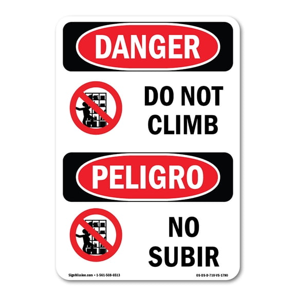 OSHA Danger Sign - Do Not Climb | Plastic Sign | Protect Your Business, Construction Site, Warehouse & Shop Area | Made in The USA