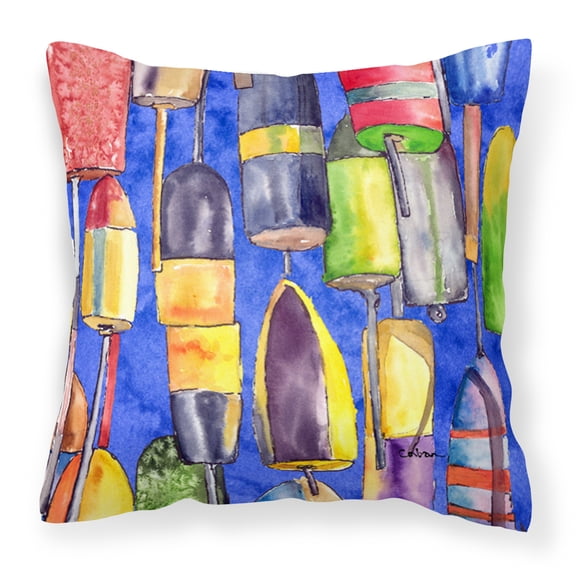 Carolines Treasures 8723-3PW1414 Lobster Bouys Decorative   Canvas Fabric Pillow 8723 14Hx14W multicolor