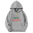 thumbnail image 4 of Staki Graphic Hoodie For Girls Christmas Hoodie Kids Hooded Sweatshirt Preppy Pullover Tops Reindeer Hoodies(Gray,8-10 Years), 4 of 7