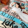 thumbnail image 4 of Homewish Rustic Lake House Twin Bedding Sets 7-Piece for Teen, Countryside Fishing Bedding Comforter Set, Blue Red Wooden Plank Reversible Sheet Sets, Luxury Bedroom Decor, 4 of 7