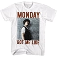 thumbnail image 1 of Bill And Ted Monday Got Me Like White T-Shirt Adulte 6TG, 1 of 2