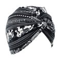 thumbnail image 2 of Turban Vintage Torsadé pour Femmes, Couvre-Chef, Bonnet, Noir, 2 of 5