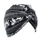 thumbnail image 2 of Turbante de suave Cubierta para cabeza con pliegues Gorros para el cabello Sombrero para cabeza Gorro Hijib negro Sunnimix Turbante de algodón con estampado floral, 2 of 5