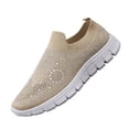 thumbnail image 2 of Womens Mesh Rhinestone Glitter Slip On Orthopedic Sneakers, Ladies Loafers Summer Casual Lightweight and Comfortable Flats Shoes, Breathable Non-Slip Sparkly Walking Shoes Dressy, 43, 2 of 7
