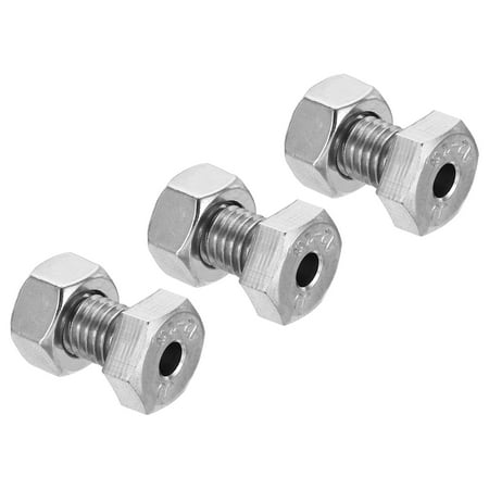 

Uxcell M10x20mm Hollow External Hexagon Screw Cylindrical Lamp Threading Screws Through Hole Bolt with Nut 3 Set