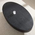 thumbnail image 4 of 43.7" Oval Coffee Table, Modern Handcraft Drum Coffee Table with Solid Wood Pedestal, Wood Small Coffee Table  for Living Room Apartment, Matt Black, 4 of 8