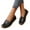 Black, variant on Eltusu Women Flat Shoes, Slip on Round Toe Breathable PU Loafer Shoes Beige Size 7