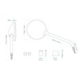thumbnail image 4 of KiWAV OEM Espejo de repuesto FV-025-1 compatible para PIAGGIO Liberty RST125 200 Vespa LX 50 125 150 mano izquierda, 4 of 5