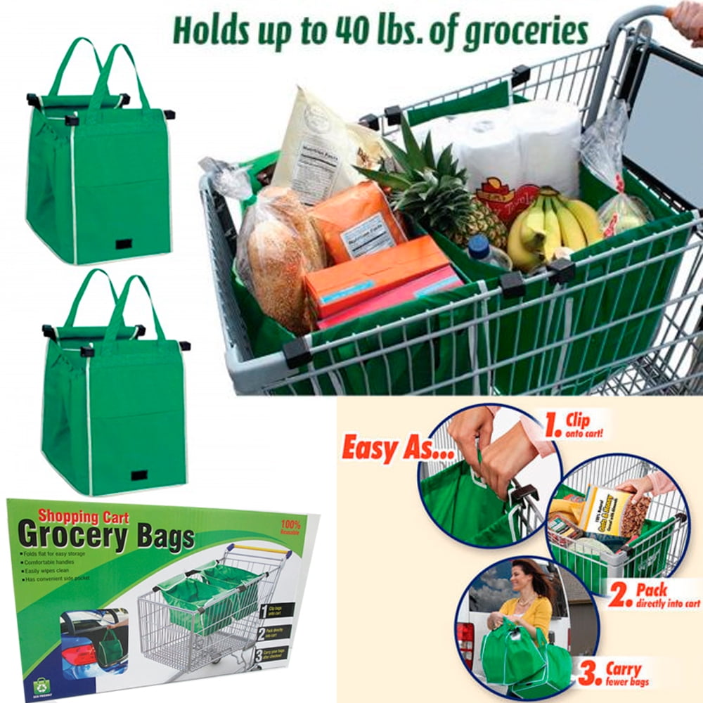 Reusable Grocery Shopping Bag Isolates Hot Cold Grocery Grab Easy Clip to Cart 