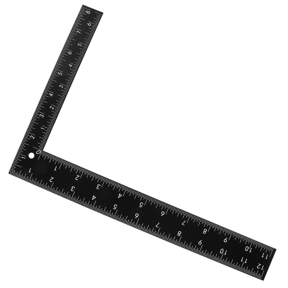 BESTYASH Black Steel Woodworking Square Ruler for Precise Measurement and Accurate 90 Degree Angle Layout Tool