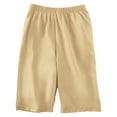 thumbnail image 2 of Shorts estilo bermuda con cintura elástica para mujer, color caqui, talla extra grande, 2 of 3