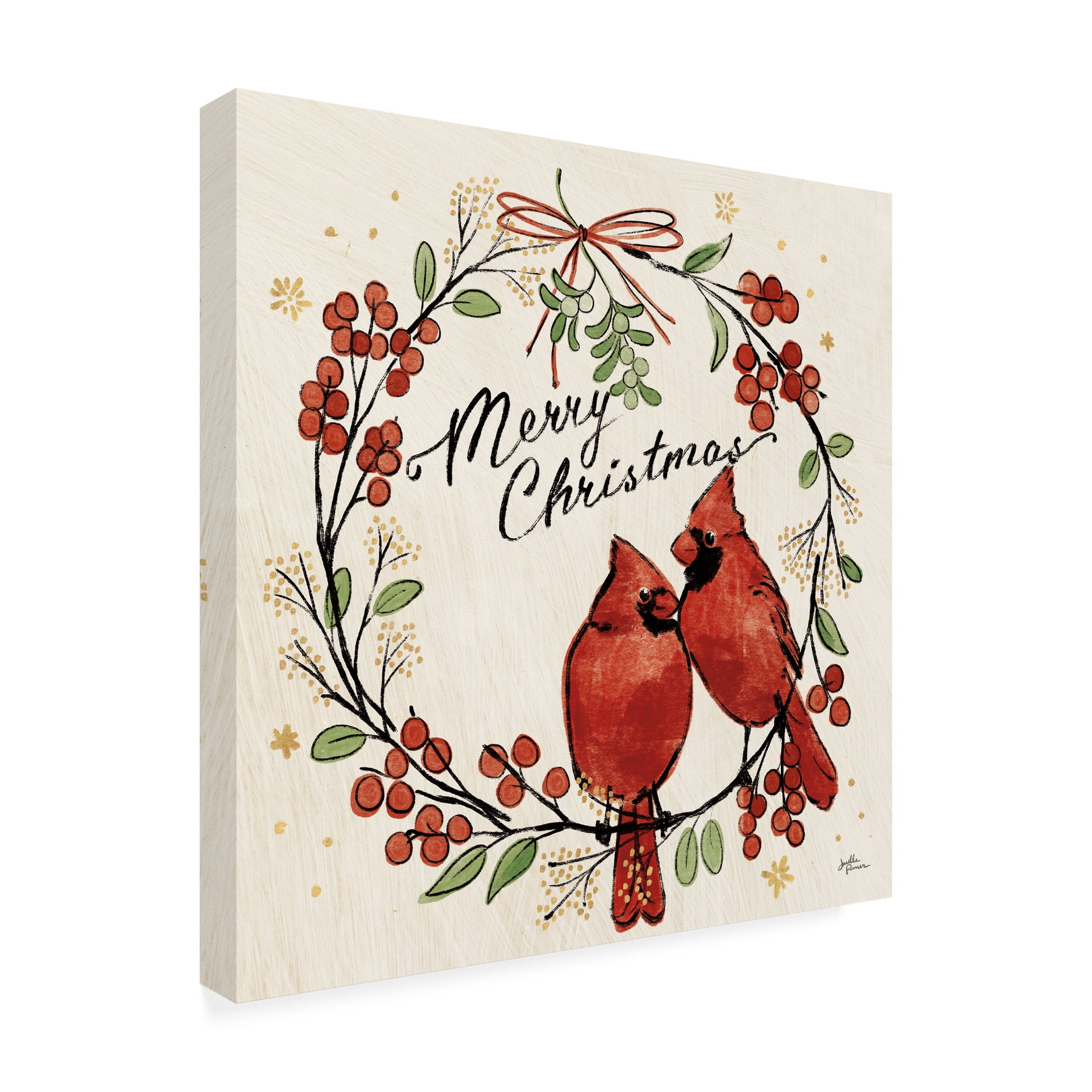 Trademark Fine Art 'Christmas Lovebirds XII' Canvas Art by Janelle Penner