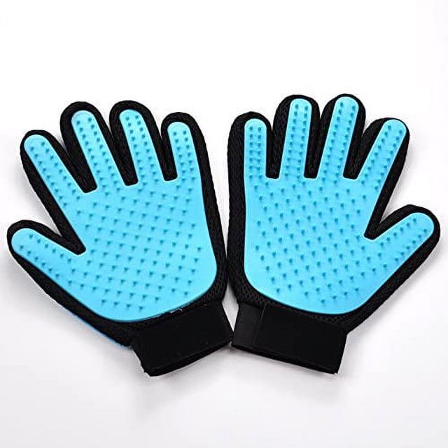 Guantes para depilación de mascotas, guantes suaves de belleza para mascotas, guantes para depilación con cepillo, guantes de masaje con diseño mejorado de cinco dedos, adecuados para perros y gatos