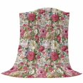 thumbnail image 6 of Pink Spring Floral Blanket Soft Cozy Warm Throw Blanket for Couch, Plush Fuzzy Flannel Fleece Blankets for Sofa, Vintage Summer Botanical Bed Blankets Lightweight Gifts for Women, 40"x50", 6 of 9