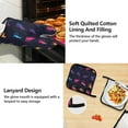 thumbnail image 4 of Colorful Cat Silhouette 5 Pcs Kitchen Set Heat Resistant Oven Mitts and Non-Slip Pot Holders with Adjustable Cooking Apron, 4 of 6
