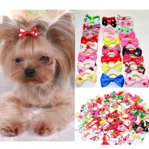 30 pcs Cute Mini Bow Pet Dog Cat Charm Fashionable Pet Hair Bows Grooming Decor Accessory for Cat Puppy Small Dog