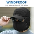 thumbnail image 2 of ASTRAEA Winter Trapper Hat, Windproof Warm Fur Snow Hat with Ear Flaps & Mask for Men Women Skiing Hunting Fishing, Black, 2 of 8