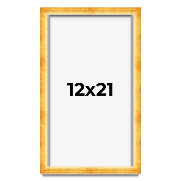 12x21 Shadow Box Frame Gold | 1.625 Inches Deep Real Wood Traditional Shadowbox Display Frame | UV