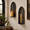 Snake, variant on Butterfly Gothic Cathedral Window Wall Candle Sconces Set of 2, Matte Black Frame with Moth Ornament