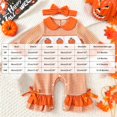 thumbnail image 3 of Kogui Baby Halloween Costumes Kids Girls Long Sleeve Color Block Patchwork Romper Front Pocket Round Neckline Casual Spring Autumn Romper 0 3 6 9 12 18 Months (Orange,3-6 Months), 3 of 7