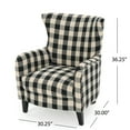 thumbnail image 4 of IbayNawi Oliver Farmhouse Fabric Chair,Upholstered Wingback Plaid Accent Chair for Living Room Bedroom,Black / White Checkerboard, 4 of 9