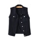 thumbnail image 2 of Chaqueta de mezclilla para mujer Abrigos de otoño Chaqueta de mezclilla sin mangas sólida Prendas de abrigo Odeerbi ODB-3, 2 of 6