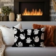 thumbnail image 3 of Halloween Pillow Cover 12x20 Repeating White Ghosts Spooky Pink Throw Pillow Case Autumn Thanksgiving Harvest Decorative Cushion Outdoor Cushion Case Sofa Couch Bed Decor Lumbar, 3 of 6