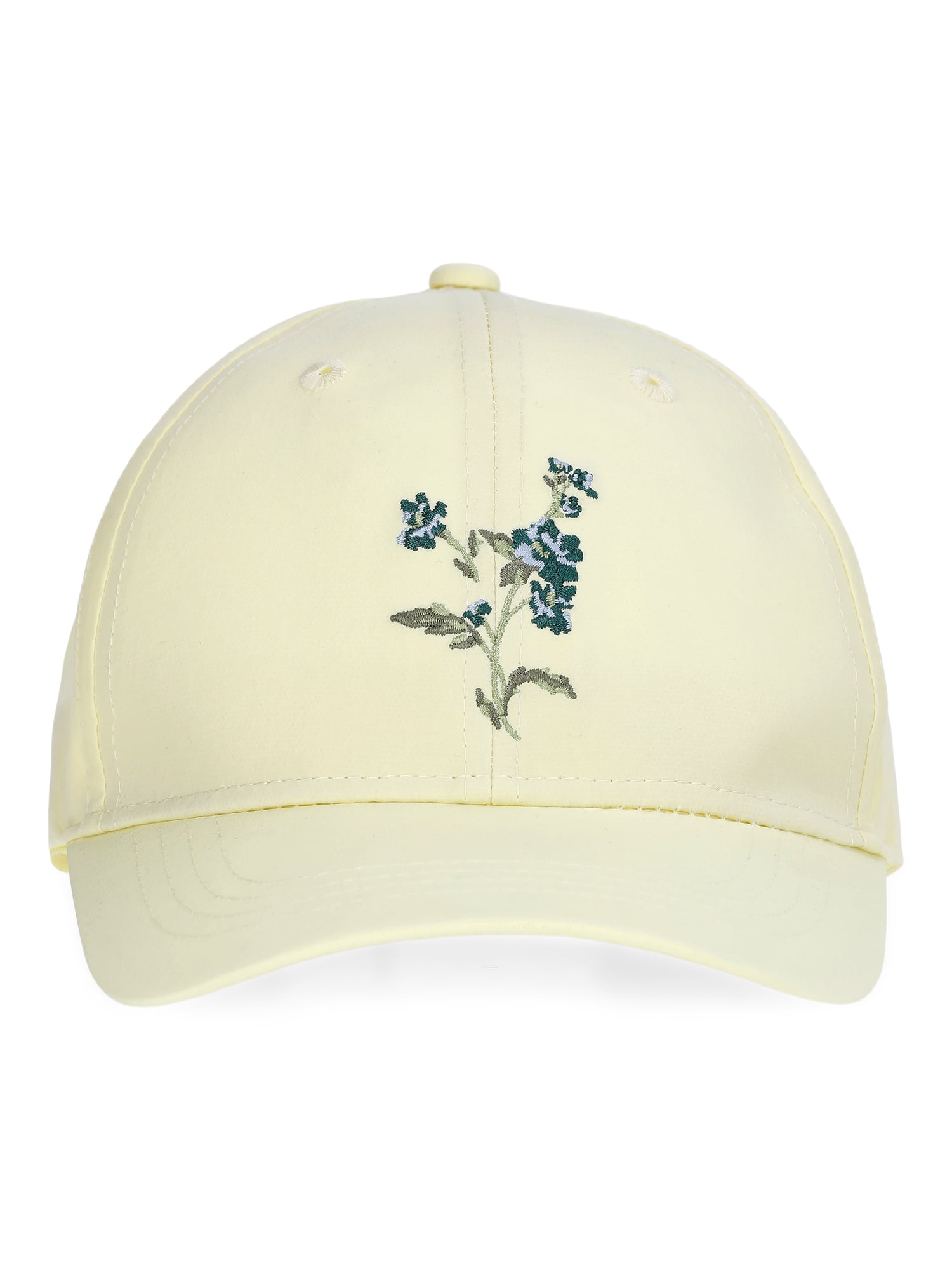 Weekend Academy Girls Floral Embroidery Hat, Yellow