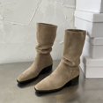 thumbnail image 2 of Botas cortas modernas plisadas de otoño occidental para mujer, zapatos de media pantorrilla, a la moda, con punta en pico, tacones bajos, para mujer, 2022 Gao Jinjia LED, 2 of 2
