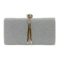 thumbnail image 1 of Bolso de mano de PU Bolso cruzado duradero con lentejuelas para asistir a banquetes (Plata) Tmvgtek Para Estrenar, 1 of 3