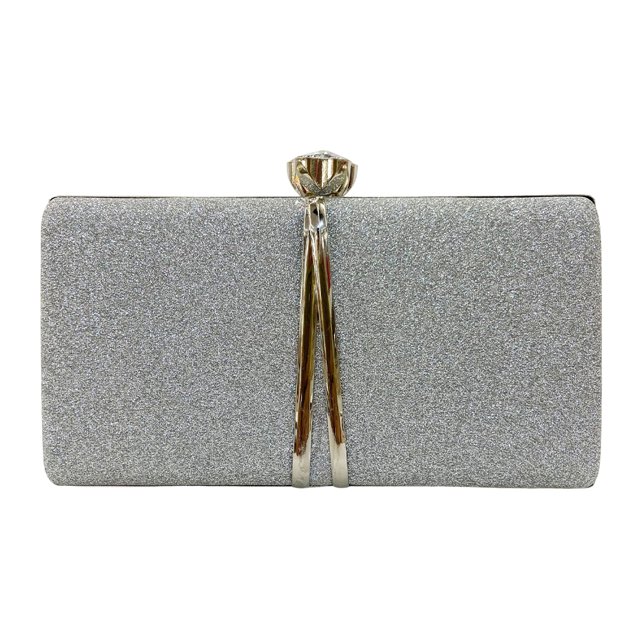 Bolso de mano de PU Bolso cruzado duradero con lentejuelas para asistir a banquetes (Plata) Tmvgtek Para Estrenar