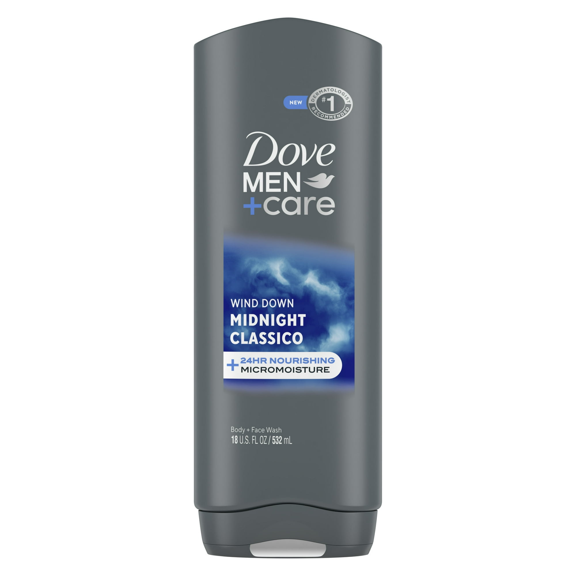 Dove Men+Care Body and Face Wash for Calm, Replenished & Hydrated Skin Midnight Classico ,18 fl oz