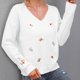 thumbnail image 3 of Suéter Abrigo Mujer Gibobby manga larga estampado de punto de visón blanco S, 3 of 5