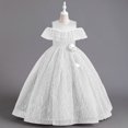 thumbnail image 2 of Vestido infantil Vestido de princesa Vestido de niña de flores estilizado con hilo hinchado Vestido de niña de flores para boda Vestido de niña para presentación de piano, 2 of 6