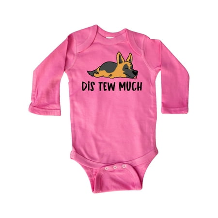 

Inktastic Napping Dis Tew Much German Shepherd Gift Baby Boy or Baby Girl Long Sleeve Bodysuit