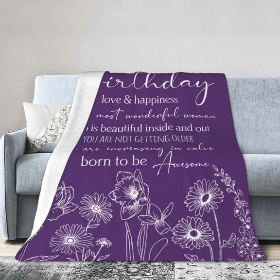 Happy Birthday Blanket Gifts For Kids Adults - Lightweight Throw Blanket For Bedroom Living Room Decor Soft Fuzzy Fleece Cozy Plush Bed Couch 40"X30"