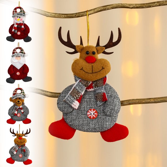 Fiudx Colgante Navideño con Diseño de Papá Noel y Muñeco de Nieve, Versátil para Árbol o Regalo, Decoración Navideña Única, Perfecto para El Hogar y La Oficina, Tamaño 16 X 10 Cm, 1 Pieza