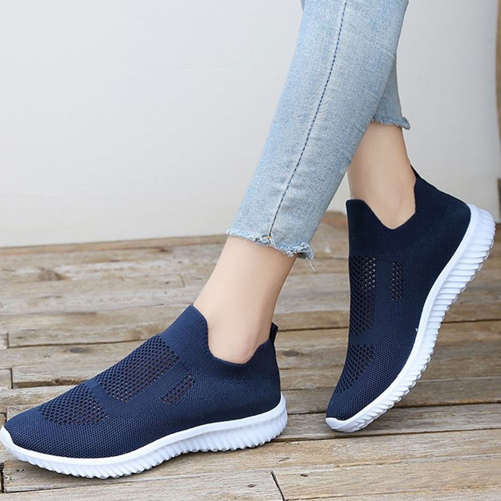 Women's Shoes Fashion All-match Lightweight Breathable Casual Sports Super Star Slip on Sneakers for Women Hidden Wedge Sneakers Women 2.5 Inch All Womens Work Women's Max Walmart.com