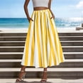 thumbnail image 2 of Womens Striped Maxi Skirts Loose Fit High Waisted Tie Flowy Long Skirt Cruise Casual Bohemian Skirts A-Line Elastic Waist Flowy Skirt 2026 Summer Beach Vacation Outfits, 2 of 6